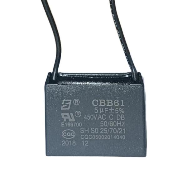 CBB61 450V 5.0mfd 150 Line Length Ceiling Fan Capacitor Plastic Triangles With Location Hole