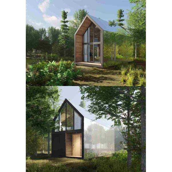 Steel Structure Prefab Loft Homes Wood Color Brown Prefab Villa House