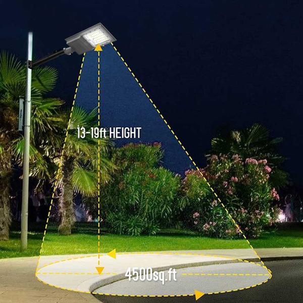 Newest All in One Solar Road Light IP65 Waterproof grade with Die-Casting Aluminum Easy Installation Solar Powered Outdoor Lights Dusk to Dawn High Brightness