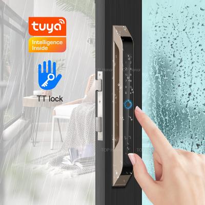 Automatic Smart Sliding Door Lock Digital Fingerprint Password IC Card Access