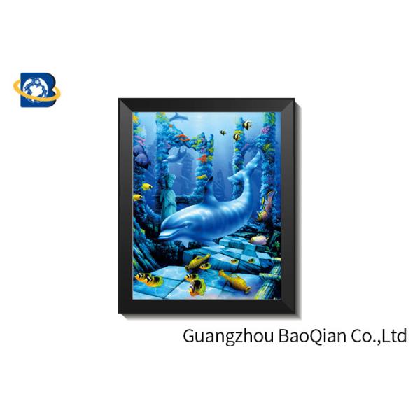 High Definition 3D 5D Lenticular Dolphin Pictures With Black PS Frame