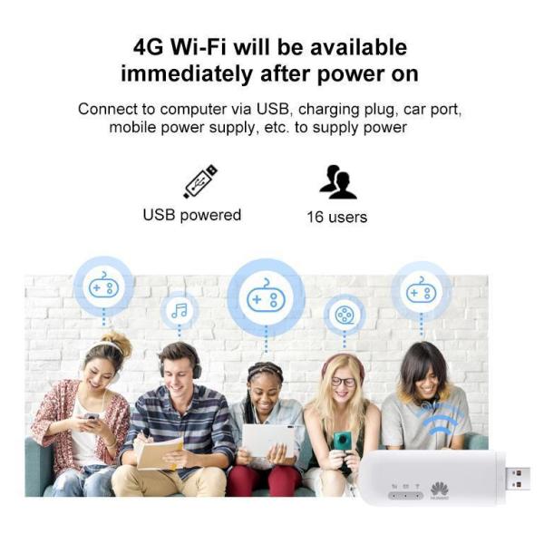 Unlocked Huawei 4G USB Modem E8372h-820 E8372 Wingle LTE with 16 WiFi Users Support