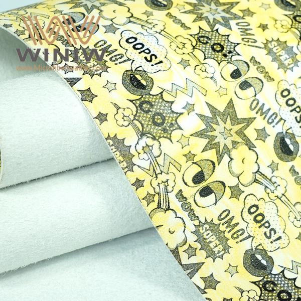 Artificial Synthetic Leather Fabric Microfiber PU Embossed Shoe Lining Material