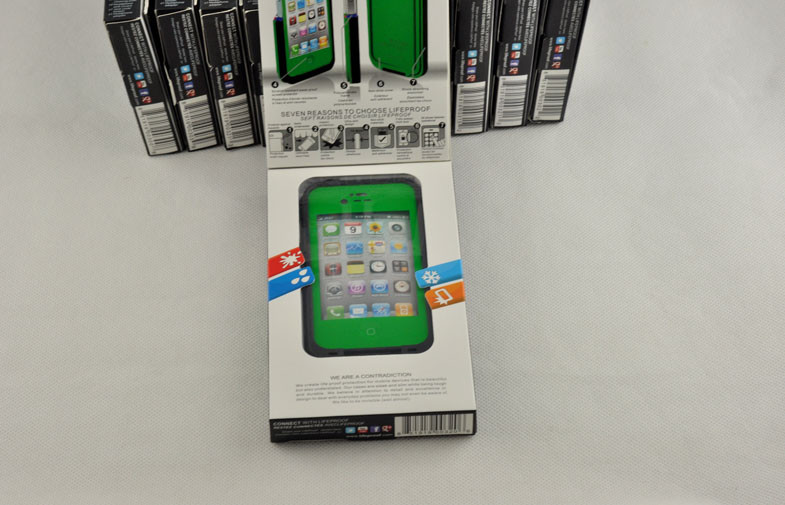 Green Dustproof Waterproof Cell Phone Case Lifeproof For Iphone 4s