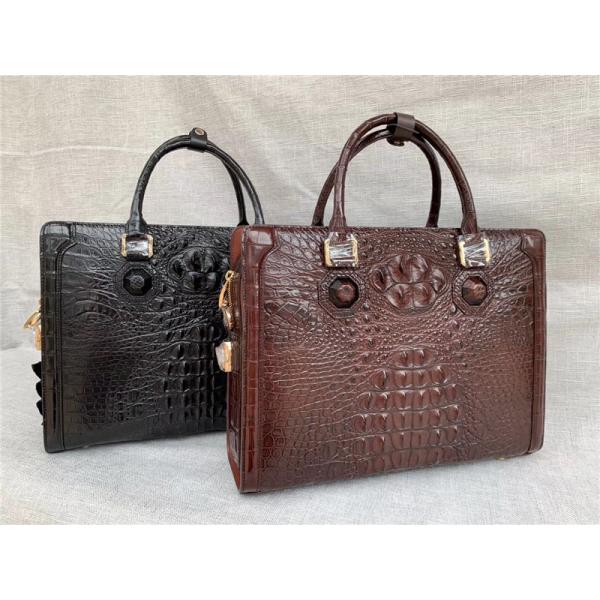 Genuine Crocodile Skin Businessmen Laptop Briefcase Exotic Alligator Leather Male Working Handbag Large Shoulder Bag