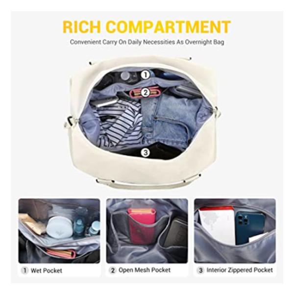 Customized Waterproof Travel Duffel Bag Set with Toiletry Carry On Weekender Sport Gym Bag with Wet Pocket
