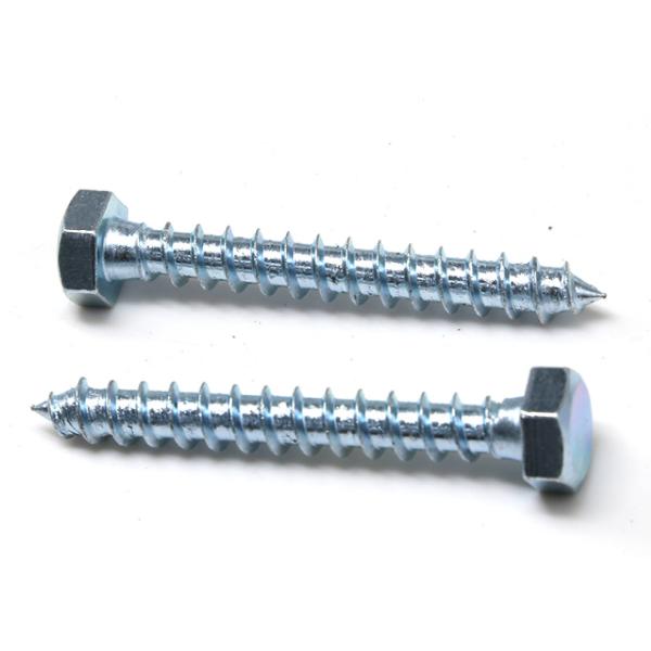 M5 M6 Carbon Steel Hex Head Self Tapping Screw With Half Thread Zinc Plated Galvanized