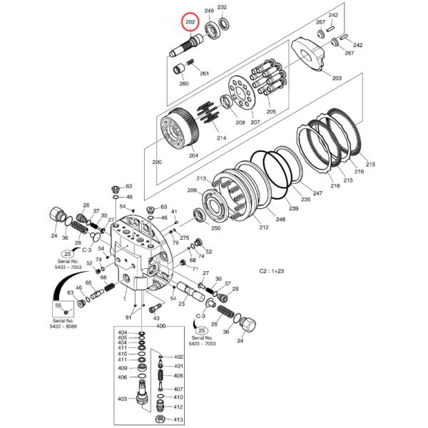Commande d'axe de moteur de voyage des pièces DX225LC DX225LCA de vitesse de K9007415 Doosan