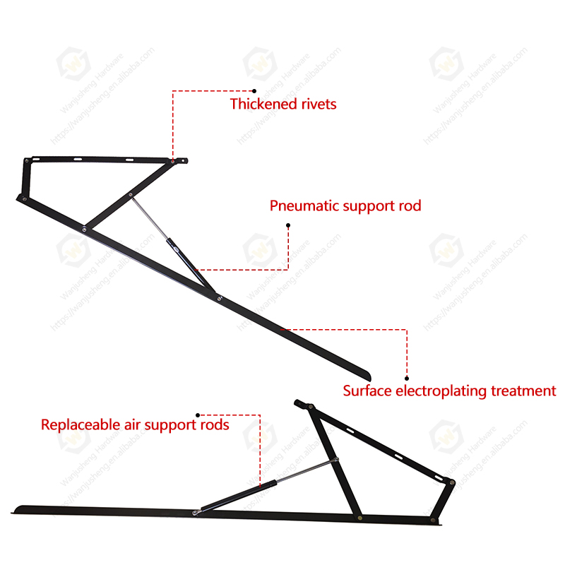 Pop-up and Sliding Bed Lifting Mechanism with Spring Furniture Hardware