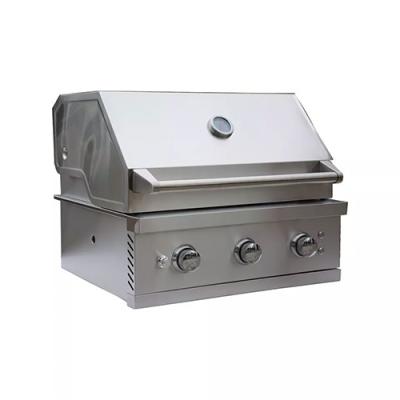 28 Inch 3 Burner Gas Grill Built In Bbq 12000 Btu Side Burner grill