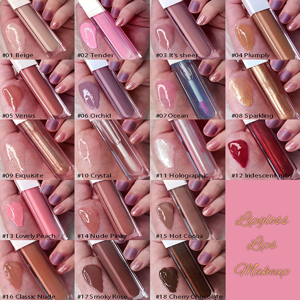 Logo Pink Nude Clear Lip Gloss Ladies Face Makeup