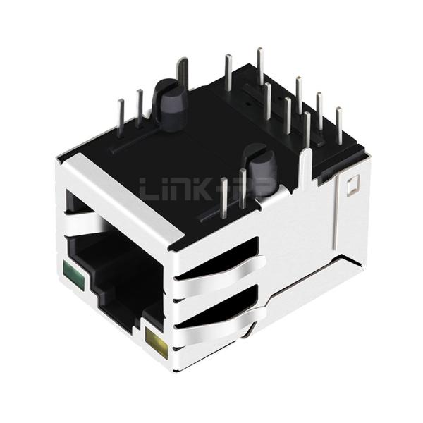 LPJ16698A10NL 10/100 Base-T Tab Up Yellow/Green Led Single Port POE Ethernet Connector RJ45 Modules