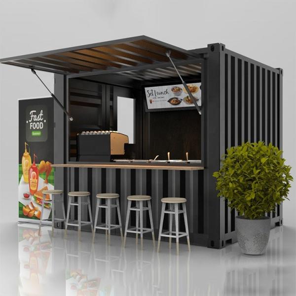 Customized Color 10ft 20ft Prefabricated Steel Home Tiny City Shop Container Mini Bar Store Ice Cream Summer City Curbside Drinks Beverages