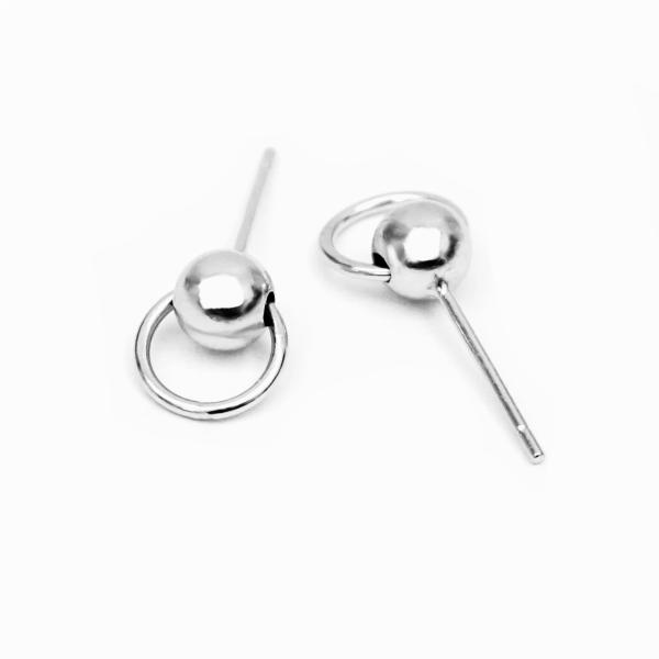 Beautiful Silver Cubic Zirconia Earrings / Fashion Silver Stud Earrings