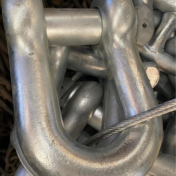 60 mm de acero galvanizado enlace de anclaje de la cadena del barco estabilización de la cadena del barco