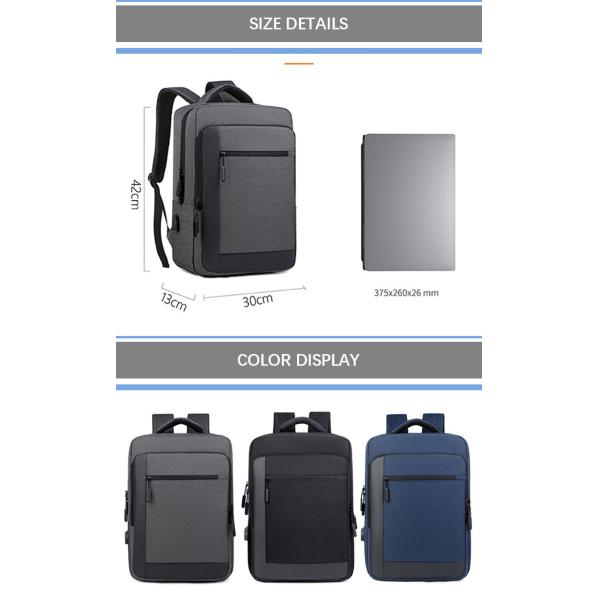 OEM ODM Portable 15.6 Inch Laptop Backpack Oxford smart work rucksack with USB