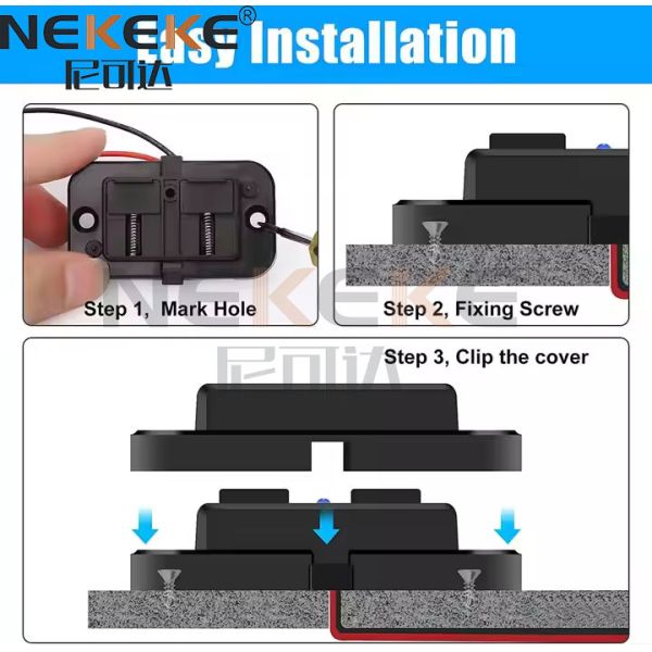 12V Waterproof Marine Power Socket with Dual Quick Charge 3.0 USB Charger in ABS Material