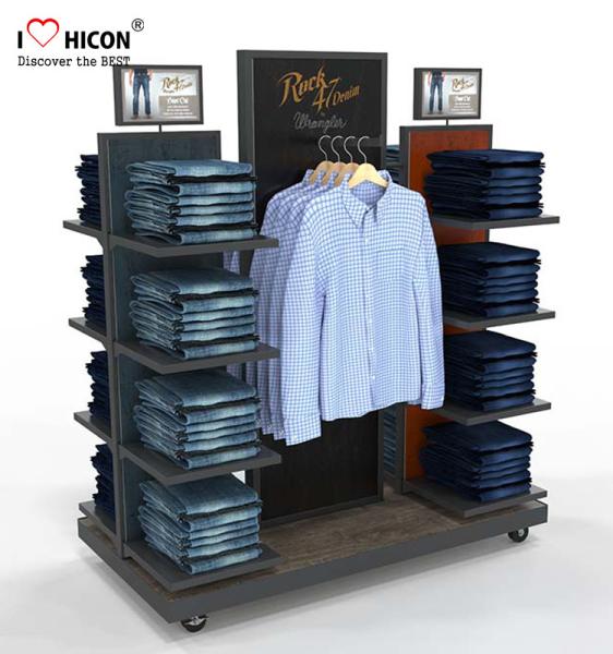 Customization Clothing Store Fixtures Clothes Retail Shop Rack Shop Fittings 4-way