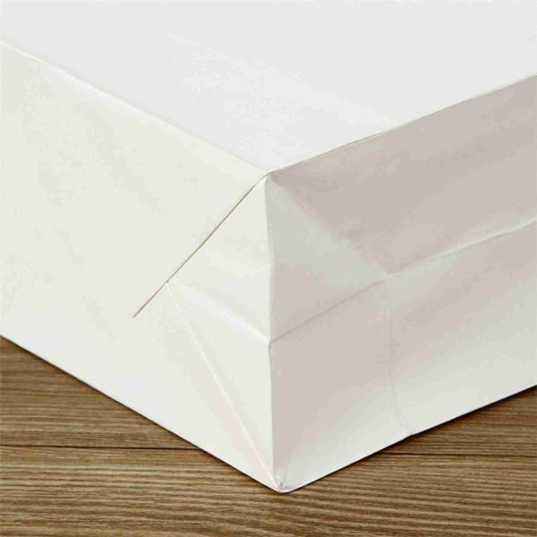 160gsm Custom Printed White Brown Kraft Bags Bulk With Handles 8x4x10