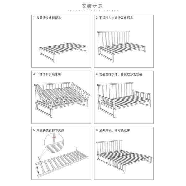 1930x1040x840 Foldable Wall Folding Single Beds with Mattress Modern Style Bunk Bed