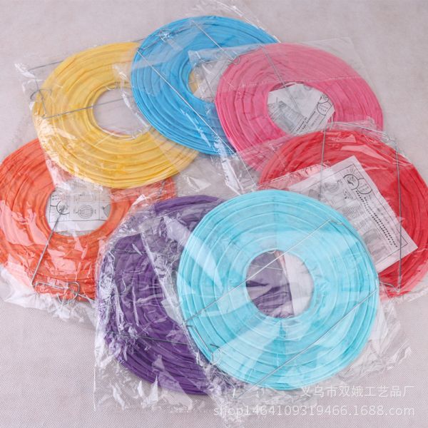 Wholesale Customized Printing Hanging Round Colorful Paper Lamp Paper Lanterns