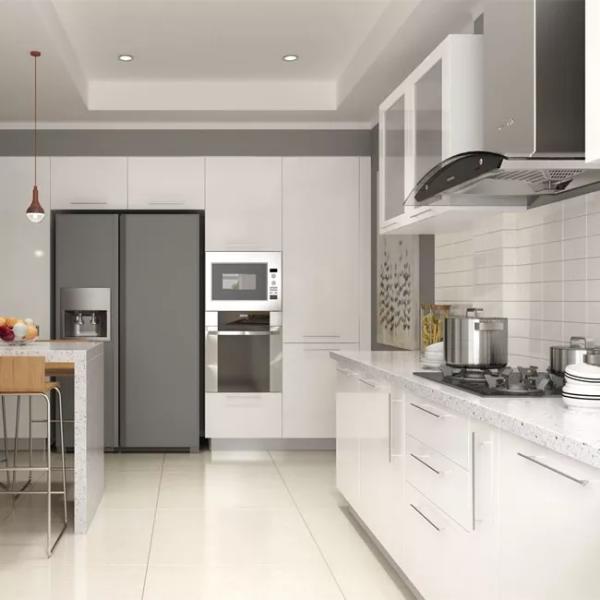 Customized Kitchen Cabinet Set , Modern Lacquer Pantry Kitchen Cabinet