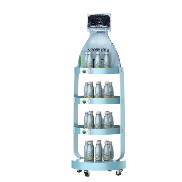 Bottle Shape Bathroom  POP POS Display Stand For Juice Display Rack