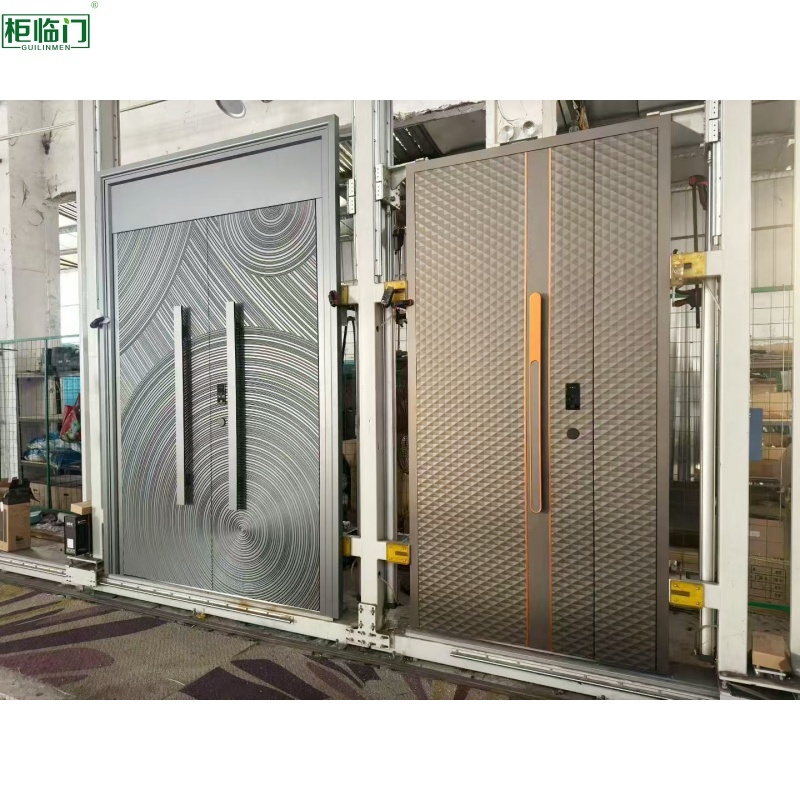 Modern Safety Aluminum Entry Doors Windproof Low Maintenance