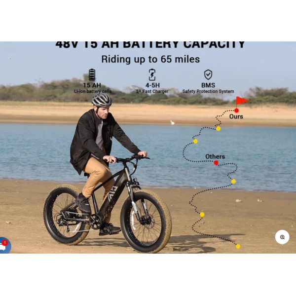 48V 26 Inch Fat Tire Electric Bike Powerful Motor Off-Road & City Commuter E-Bike Long Range Lithium Battery Pedal Assist