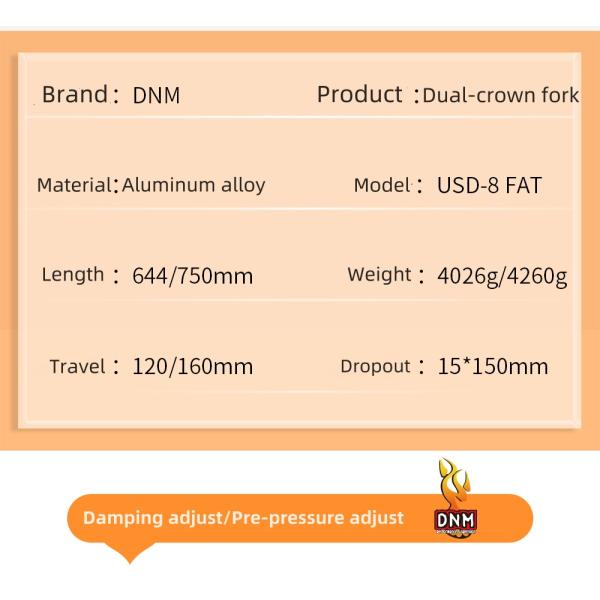 USD-8fat Fat Bike Snow Bike Dual-Crown Downhill Inverted Fork