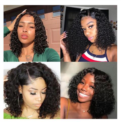 13X6 Hair Lace Front Bob Wigs Cap Average Size With Adjustable Straps