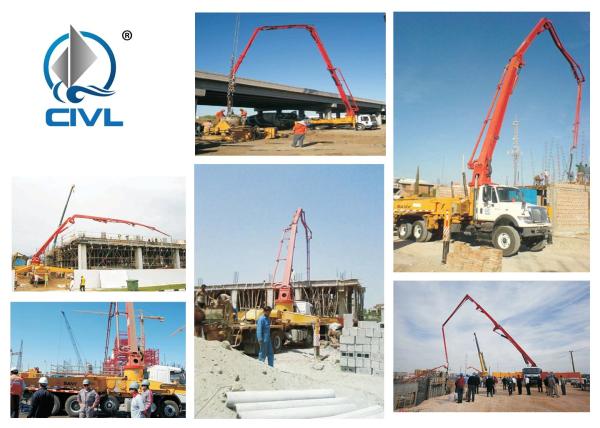 51 M Cement Pump Truck Cement Transport Trucks 4 Sections Arms 50m³ Output, HB52B/HB52A-I