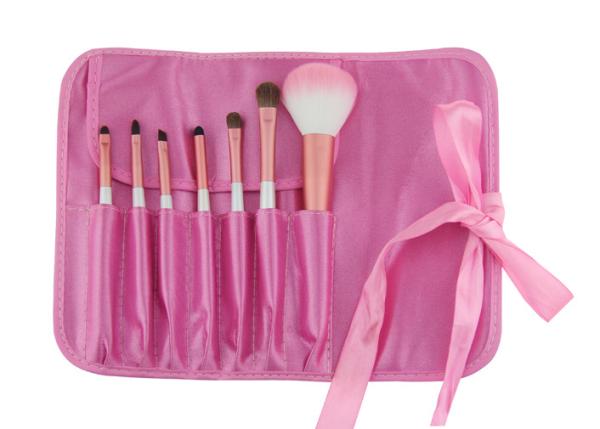 Wood Handle Custom Professional Travel Makeup Brushes With Cosmetic Bag
