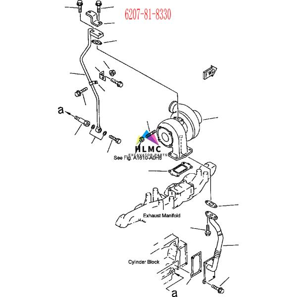 Turbocharger PC200-6 TA3103 6207-81-8330 700836-0001 Komatsu PC200-6 S6D95L Engine