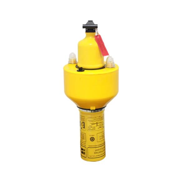 Bouée de sauvetage lumineuse à redressement automatique et signal fumigène à activation automatique