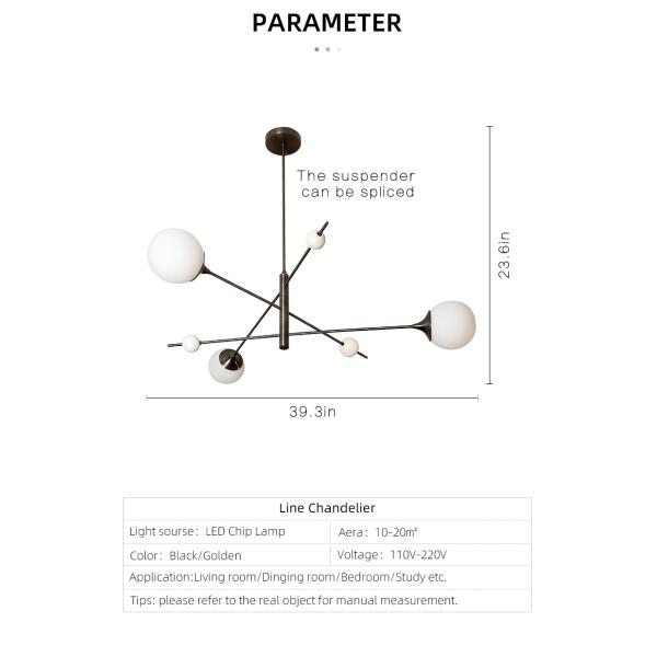 Nordic restaurant personality designer creative simple bedroom Orbital 3-Tier Chandelier(WH-MI-198)