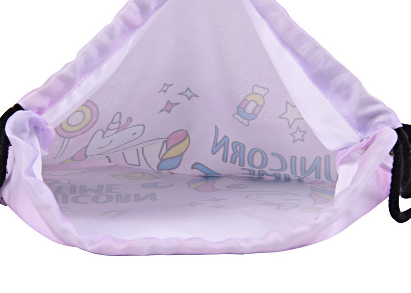 Единорог рюкзака сумки Drawstring полиэстера печати передачи напечатанный для детей