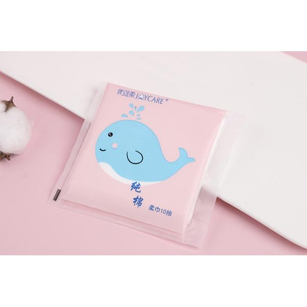 Disposable portable pure cotton facial cotton tissue 10 pcs/bag for face cleaning