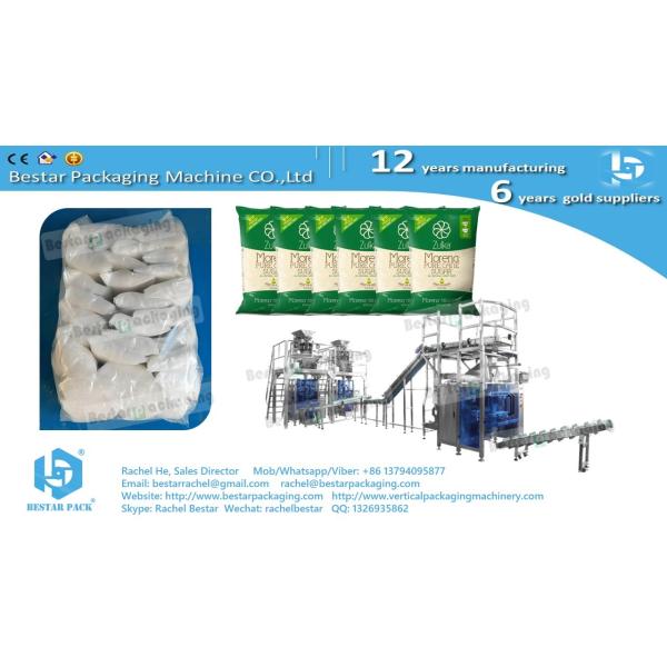Secondary big pouch stacking packing machine for multiple small sachets stacking inside