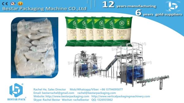 Secondary big pouch stacking packing machine for multiple small sachets stacking inside