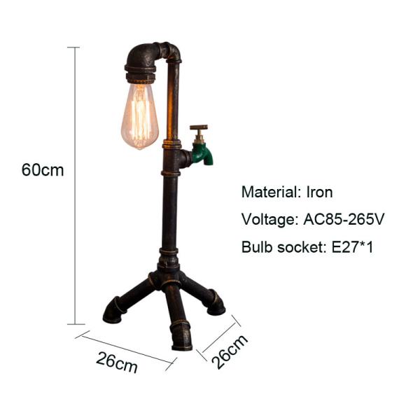 Steam punk industry wind table light Edison E27 lamp study office bedroom living room desk light(WH-VTB-29)
