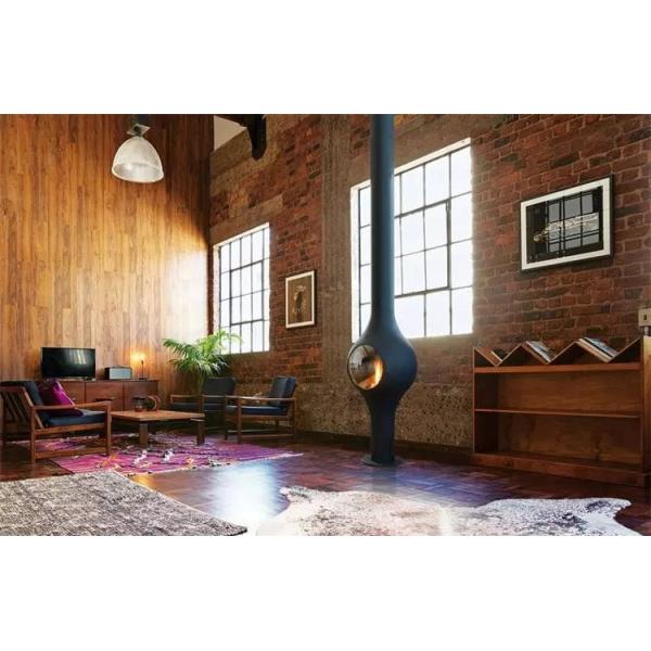 Free-standing Indoor Central Hearth Ceiling Mounted Stove Wood Burning Fireplace