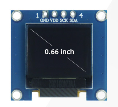 0.66 Inch 64*48 Dot Matrix OLED Module 0.66-4pin SSD1306 I2C 4-Pin 3.3~5V