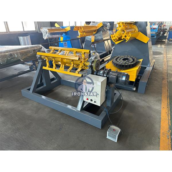 “5 Ton Electric Decoiler Automatic Steel Coil Uncoiler Machine For Roll Forming Production Line Fully Automatic 5 Ton Electric Decoiler Metal Coil Uncoiler Equipment For Building Material Industry ”