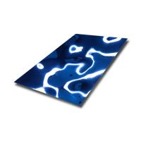 La feuille d'acier inoxydable d'ondulation de l'eau de JIS a martelé la plaque d'acier inoxydable de couleur bleue de miroir pour des panneaux de mur