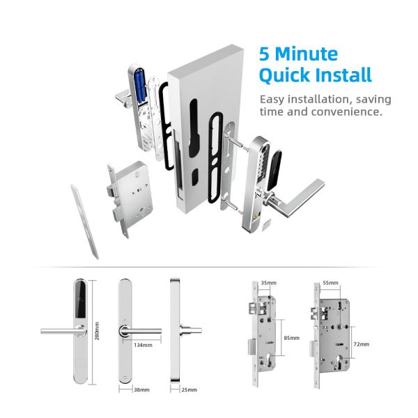 Keyless Electric RFID 30uA Hotel Room Security Door Locks