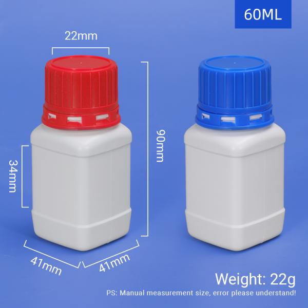 Запечатанные химические реагенты Лабораторные бутылки Пластмассовые HDPE для хранения жидкости органических растворителей