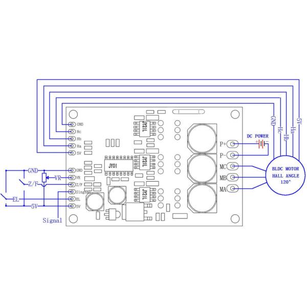 Доска водителя мотора DC BLDC JYQD 12V-36V для мотора датчика Hall