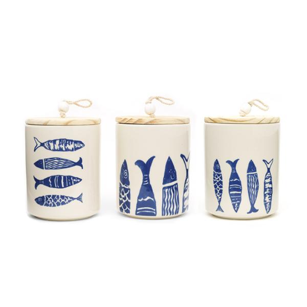 Геометрический океан Синий керамический контейнер настраивает чай кофе сахар хранилище банка для кухни с крышкой и кремниевым ри
