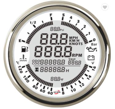 Black 85mm 16V 5 Bar Multi Function Boat Gauge Set Yacht Instrument